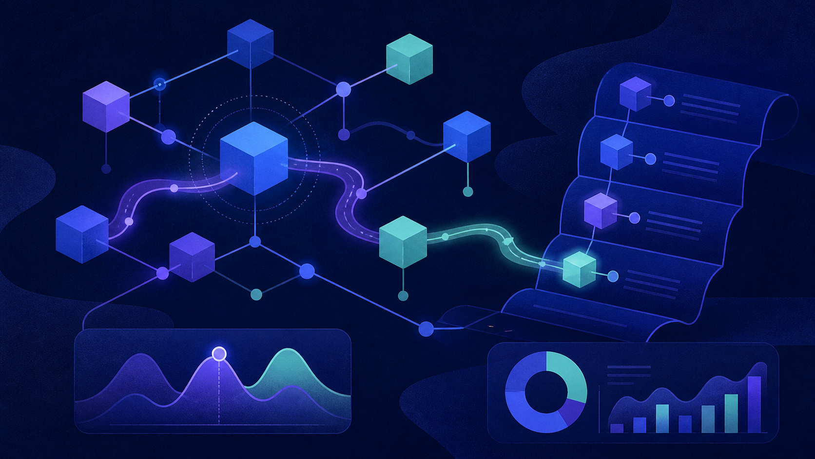 Original editorial illustration explaining how to use on-chain metrics in crypto analysis